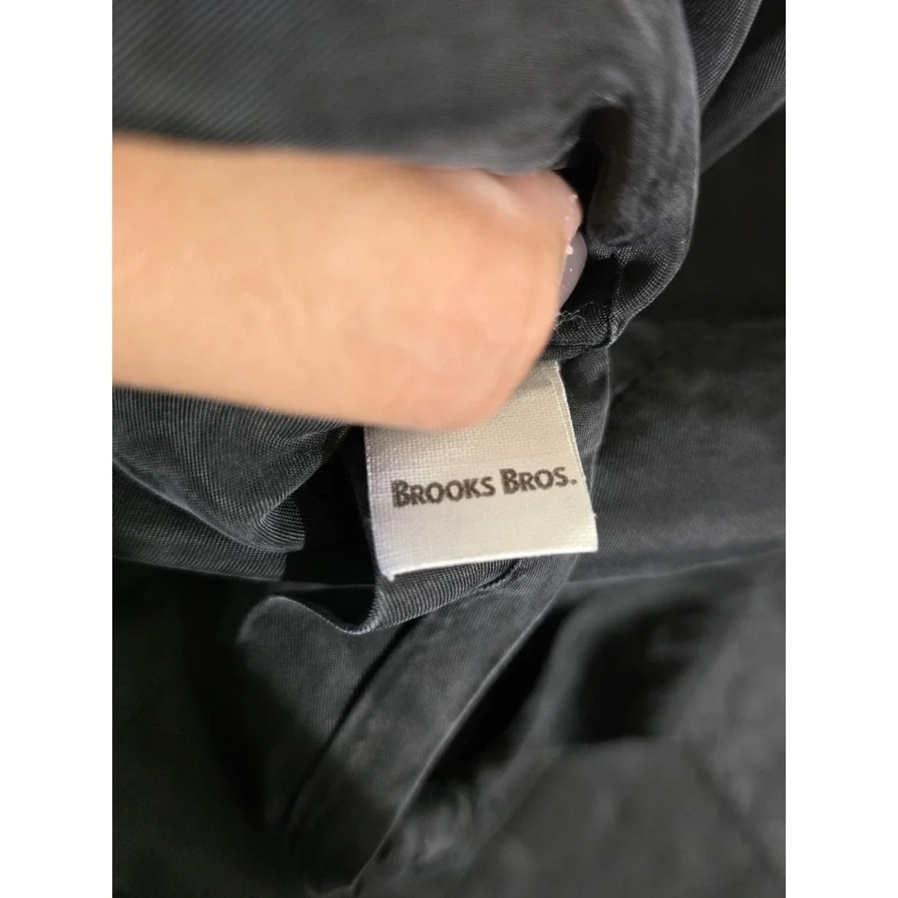 Brooks Brothers Mens Pinstripe Suit Vest Charcoal Grey Red Stripe 4 Pockets S